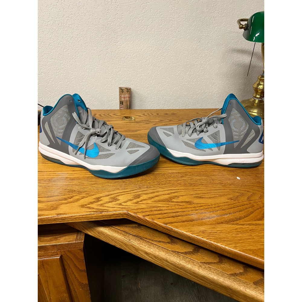Nike Air Max Hyperaggressor Mens Basketball Shoes Grey Blue High Top 524851-004